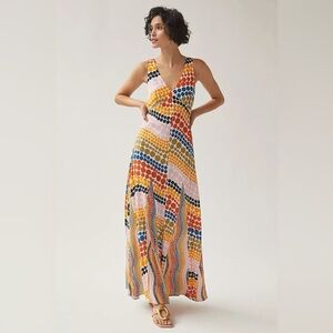 Anthropologie The Odells Dot-Printed Maxi Dress